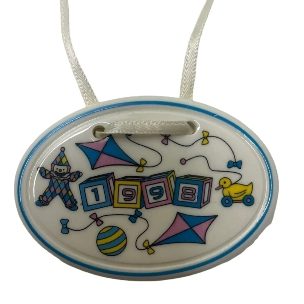 Vintage Longaberger 1998 Ceramic Baby Basket Tie On